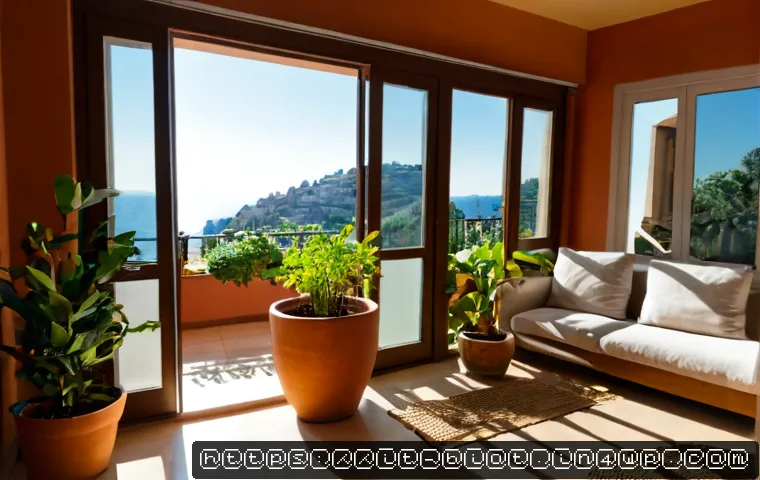 Home 16 바이오필릭 디자인을 위한 인테리어 팁 - Photorealistic Italian apartment living room designed with biophilic principles, large sunlit window...